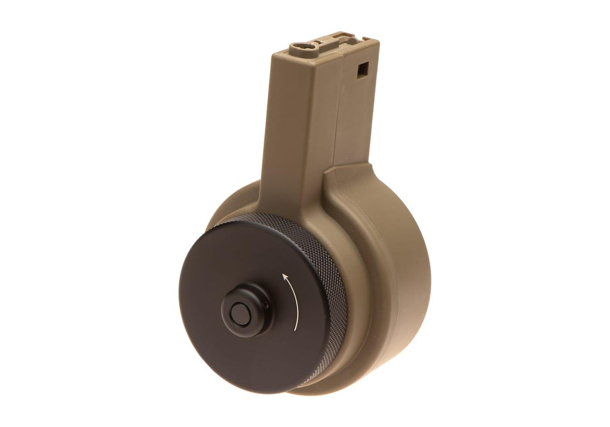 ARES Airsoft M4 Manual Wind Drum Mag 2150rd Tan 6mm