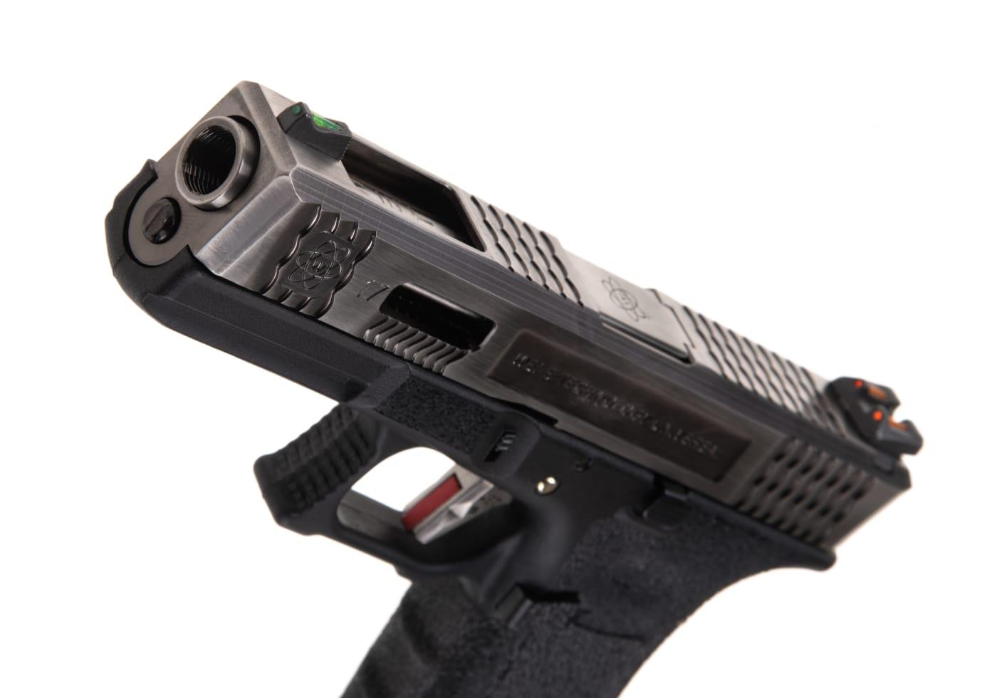 WE Airsoft G-Force EU17 SV Silver Barrel Silver Slide Black Frame Green Gas Pistol