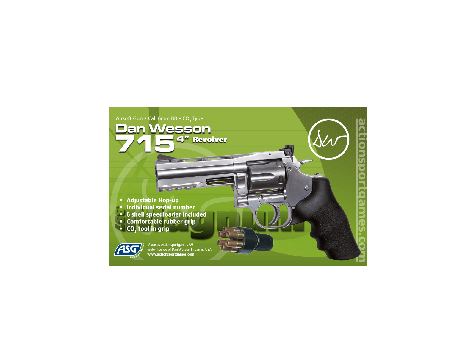 Dan Wesson 715 4" Airsoft Revolver Silver