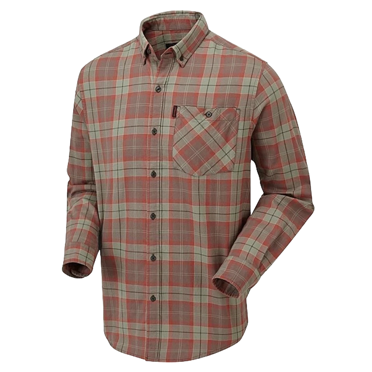 ShooterKing Mens Field Check Cotton Shirt Red Green