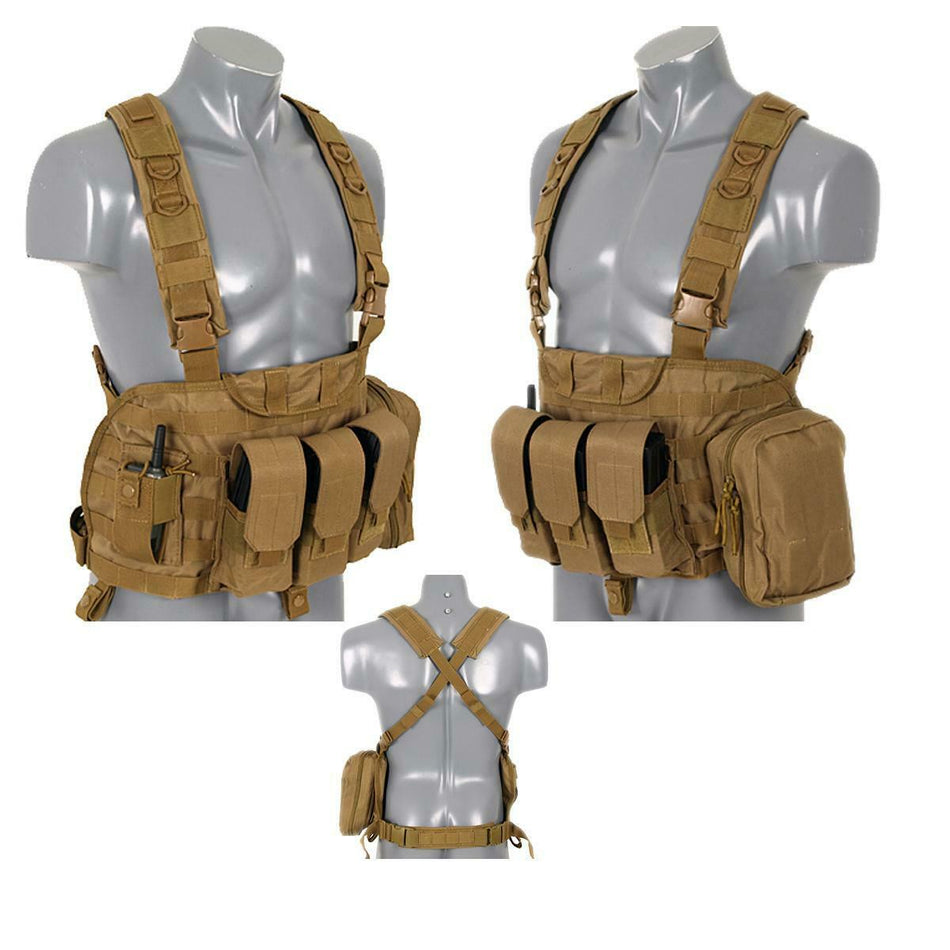 8 Fields Force Recon Chest Harness Airsoft Vest Coyote