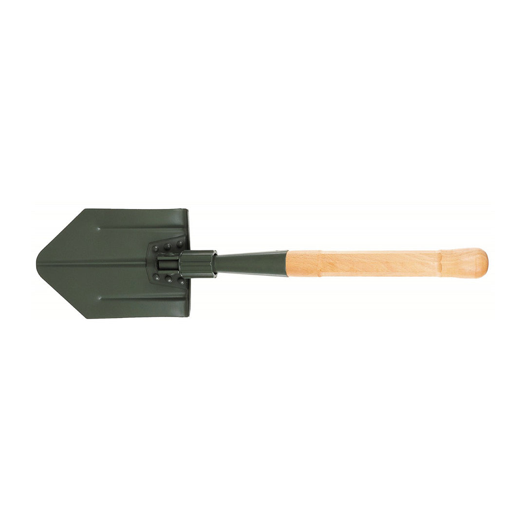 MFH CH Folding Spade with Wooden Handle 2-part OD Green
