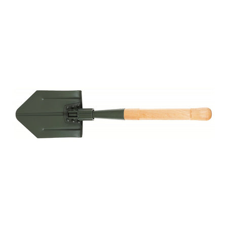 MFH CH Folding Spade with Wooden Handle 2-part OD Green