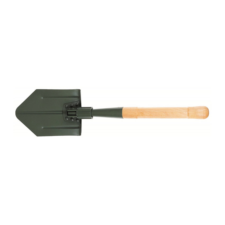 MFH CH Folding Spade with Wooden Handle 2-part OD Green