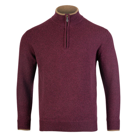 Jack Pyke Ashcombe Mens Pullover Zipknit Plum 