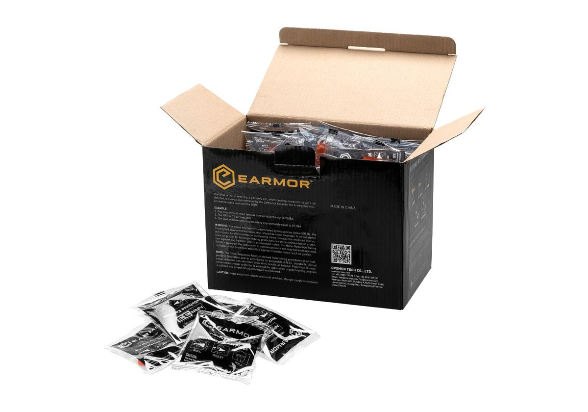 Earmor Max Defense Ear Plugs M01 NRR33 60 Pairs Box