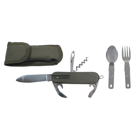 MFH Multi Pocket Knife Fork And Spoon OD Green