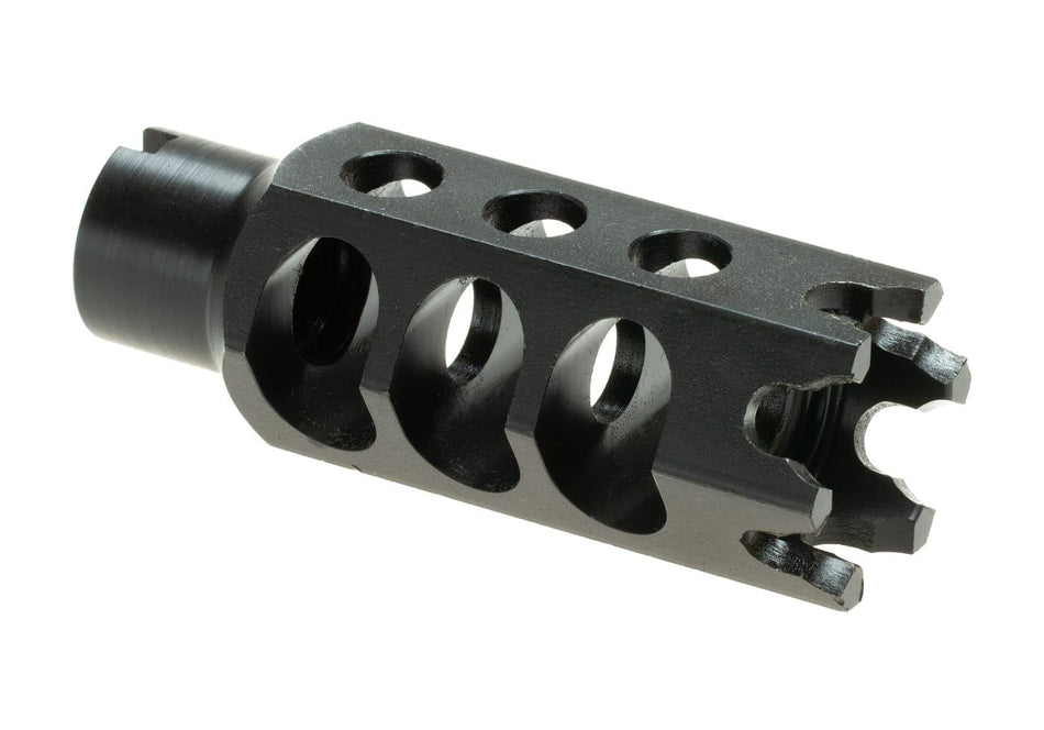 LCT Airsoft Hexagon Flash Hider Black 14mm CCW