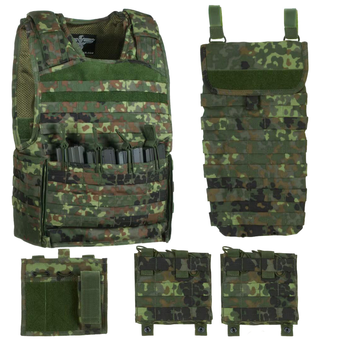 Invader Gear Mod Carrier Combo Molle Vest SAPI Flecktarn Camo