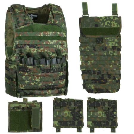 Invader Gear Mod Carrier Combo Molle Vest SAPI Flecktarn Camo