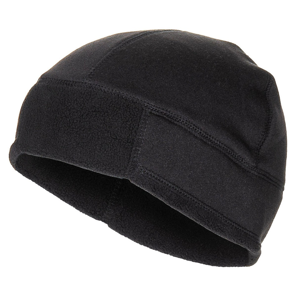 MFH Army Style Fleece Beanie Docker Hat Black