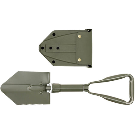MFH BW Army Style Folding Spade Shovel 3 Part OD Green