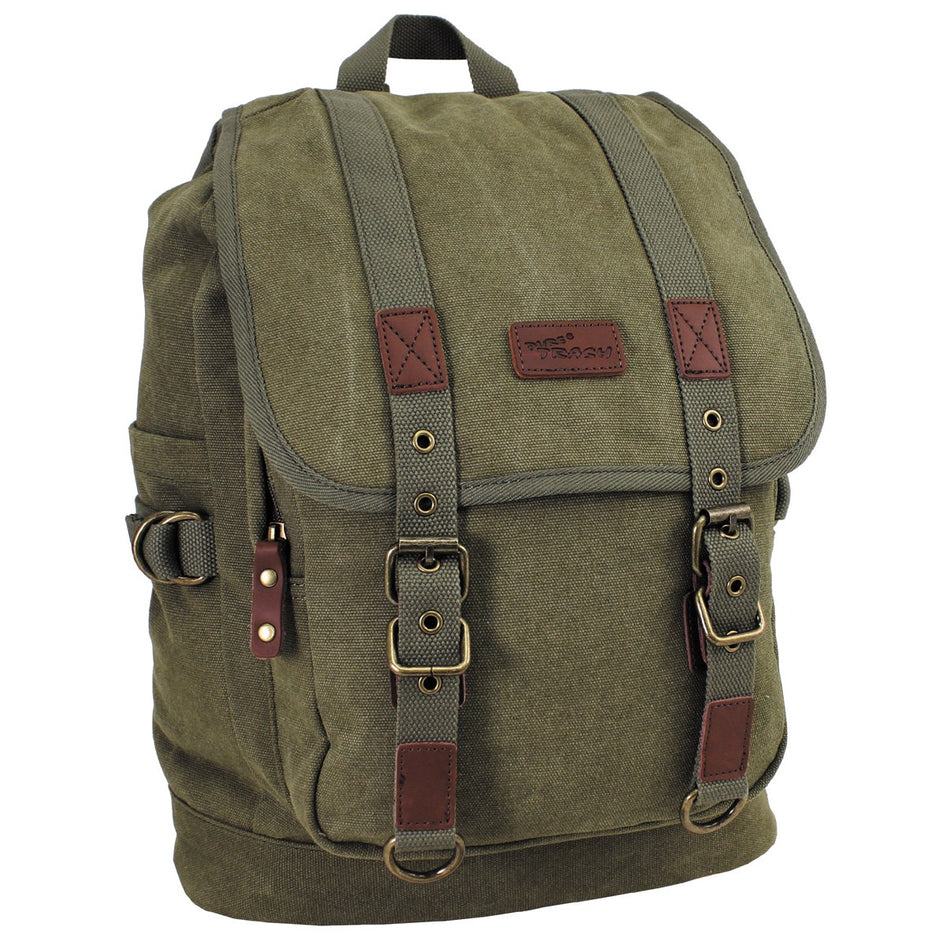 Pure Trash Canvas Vintage Backpack 35L OD Green