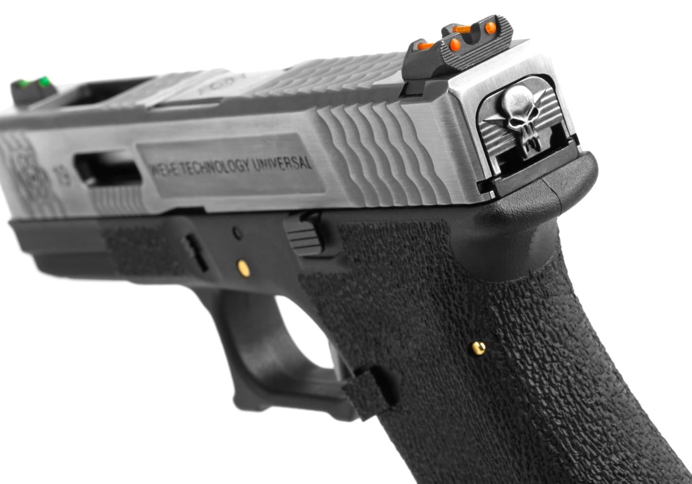 WE Airsoft EU19 E-Force Green Gas Pistol Silver Black 