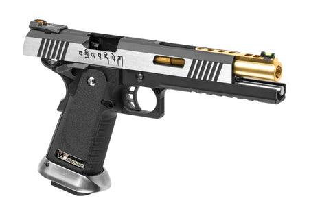 WE Airsoft Hi-Capa 6 Force A Green Gas Pistol Gold Barrel Full Metal 6mm