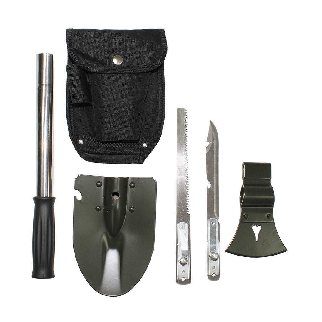 MFH 6 in 1 Multifunction Camping Tool Set Black