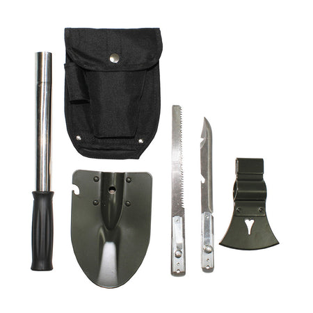 MFH 6 in 1 Multifunction Camping Tool Set Black