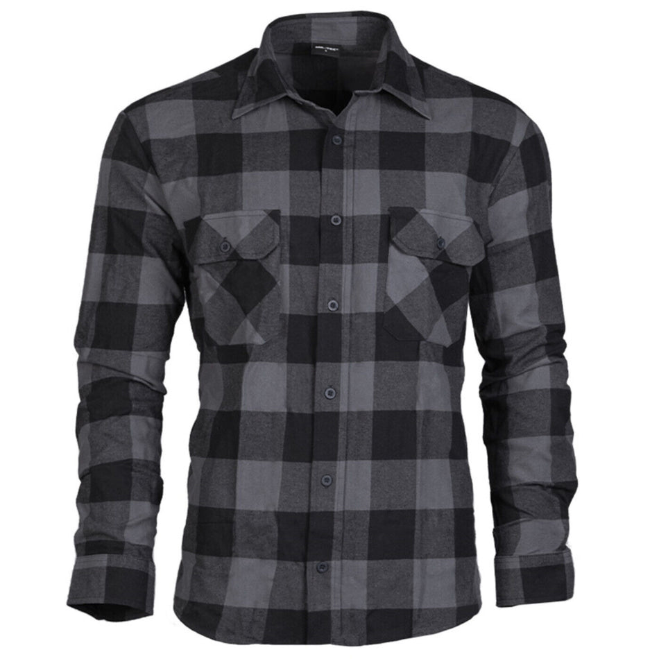 Mil-Tec Lumberjack Check Flannel Shirt Black / Grey