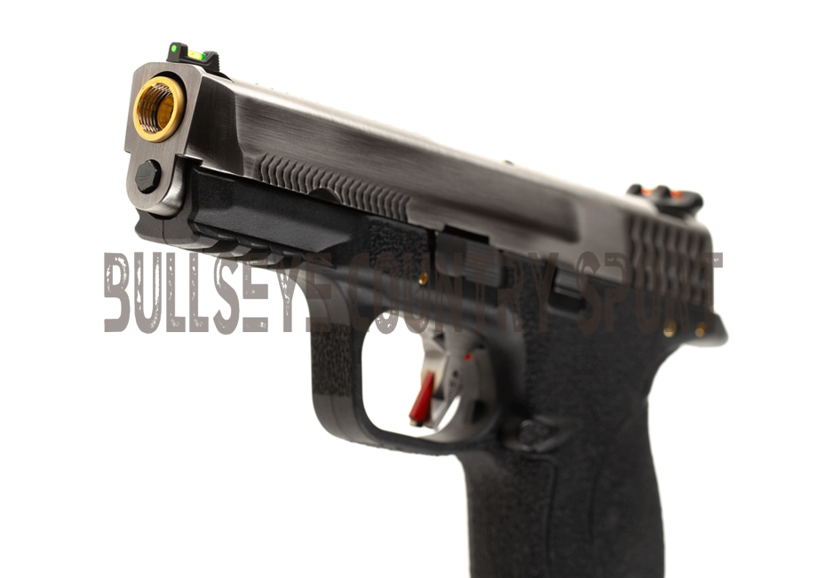WE WET-05 Airsoft Pistol GBB Black Frame Silver Slide Gold Barrel