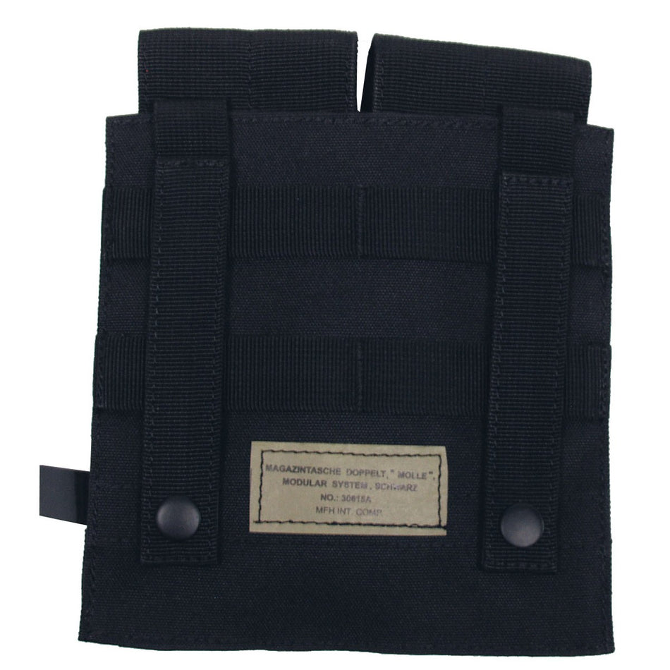 MFH Double Magazine Pouch Velcro Closure M-Series Black
