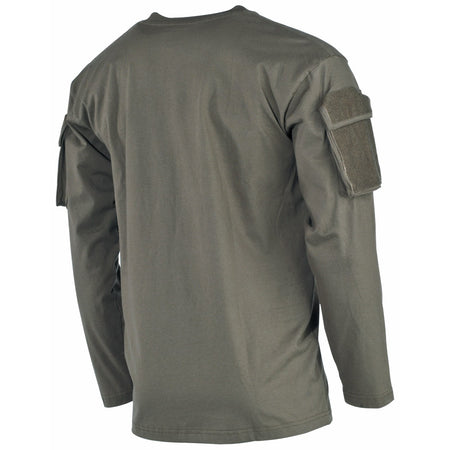 MFH Tactical T-Shirt Long Sleeved With Arm ID Panels Green