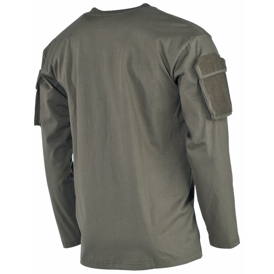 MFH Tactical T-Shirt Long Sleeved With Arm ID Panels Green