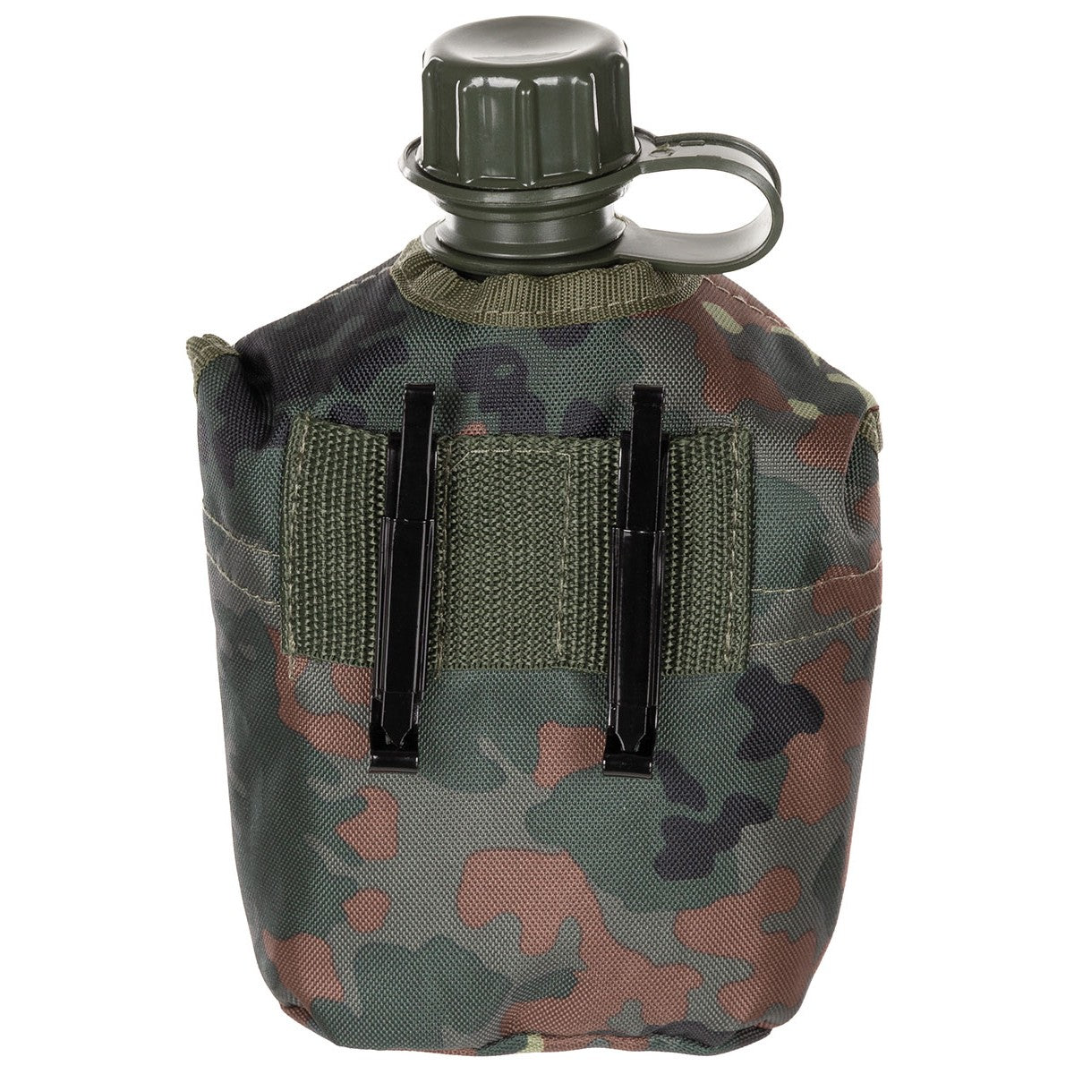 MFH Army Style Water Bottle Canteen 1ltr Flecktarn Camo
