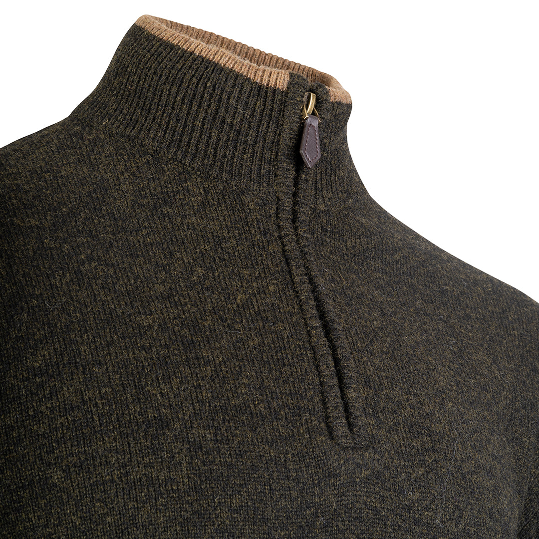 Jack Pyke Mens Ashcombe Pullover Zipknit Dark Olive 