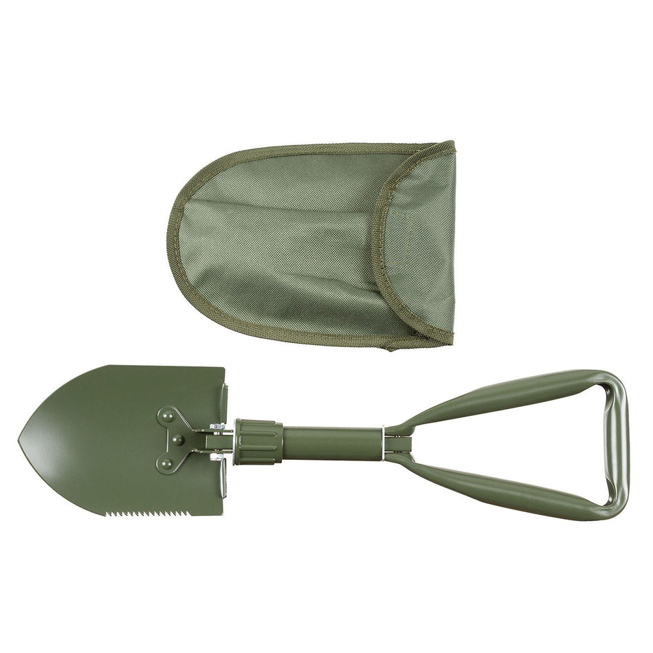 MFH Army Style Mini Folding Spade Shovel 3 Part OD Green