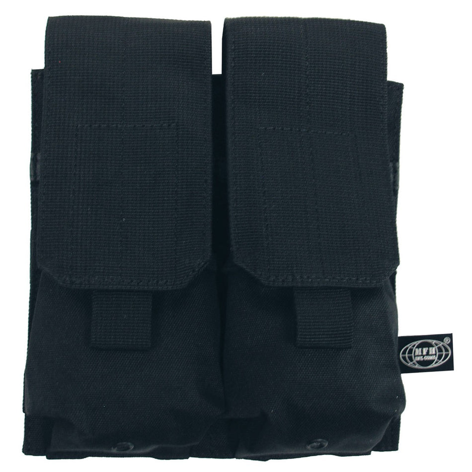 MFH Double Magazine Pouch Velcro Closure M-Series Black