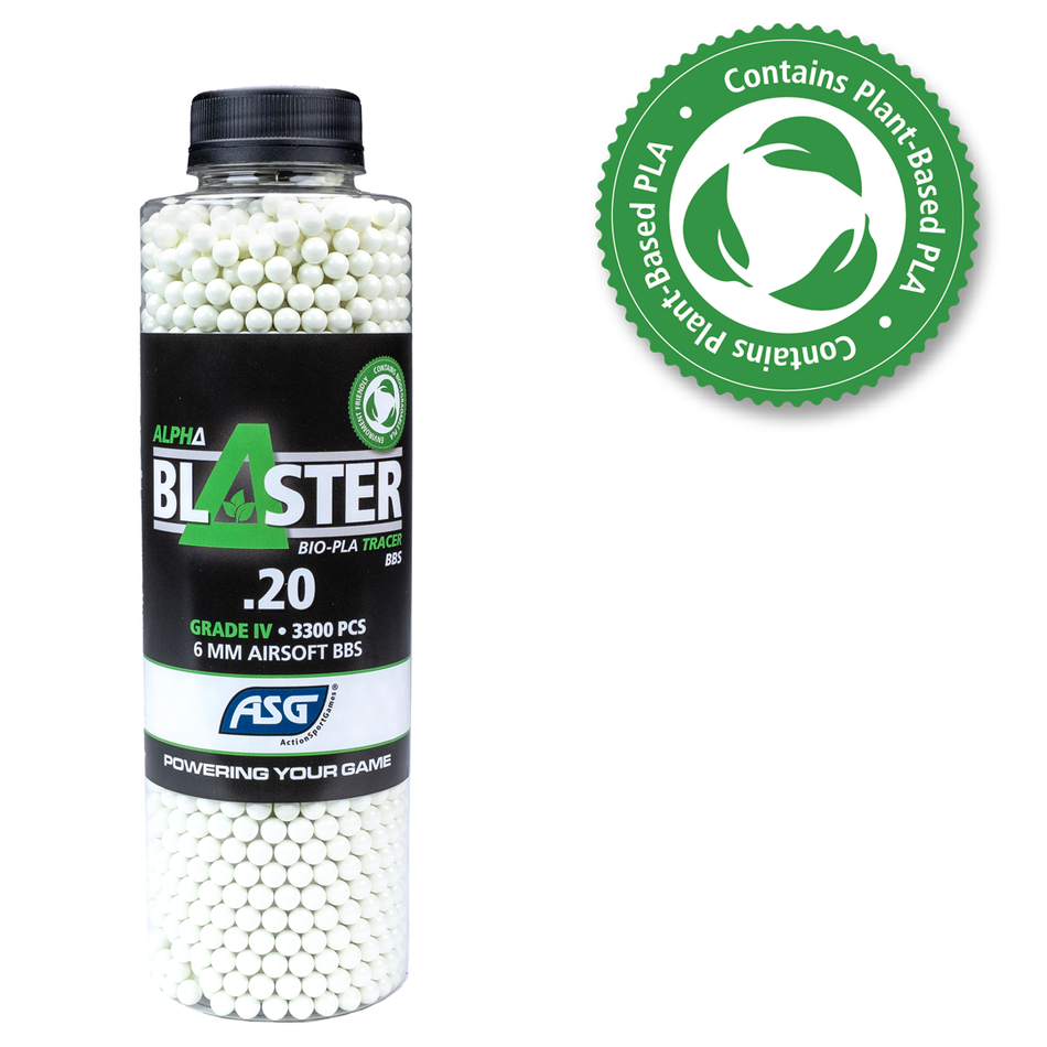 ASG Alpha Blaster PLA Green Tracer BBs 0.20g 3300 Bottle