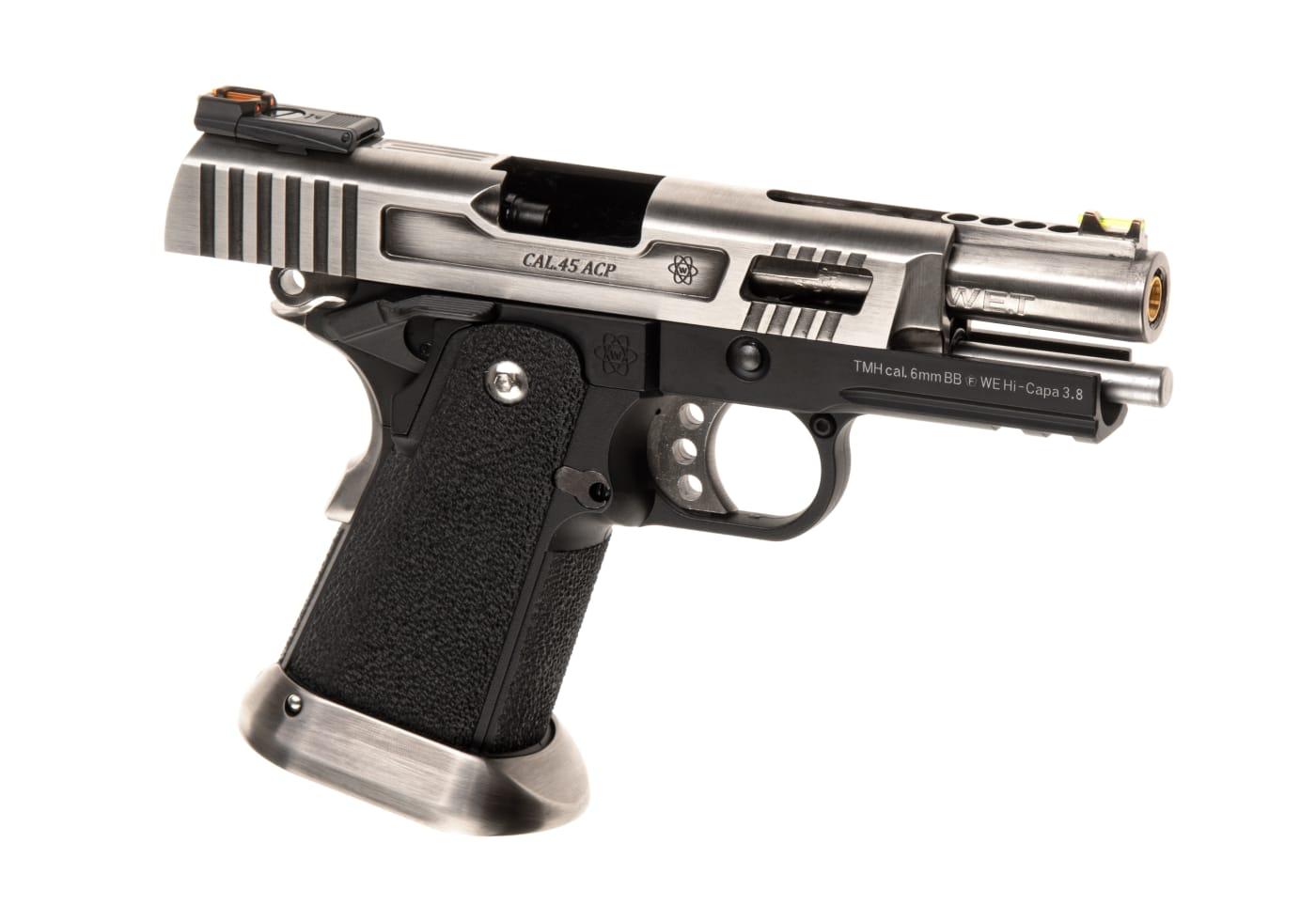 WE Hi-Capa 3.8 Force Full Metal GBB Silver Slide Pistol