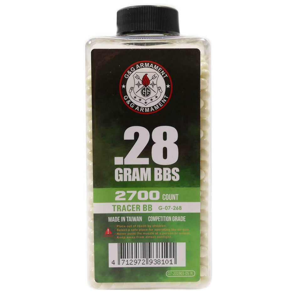 G&G Airsoft 0.28g 6mm Tracer Green BBs 2700 rounds 
