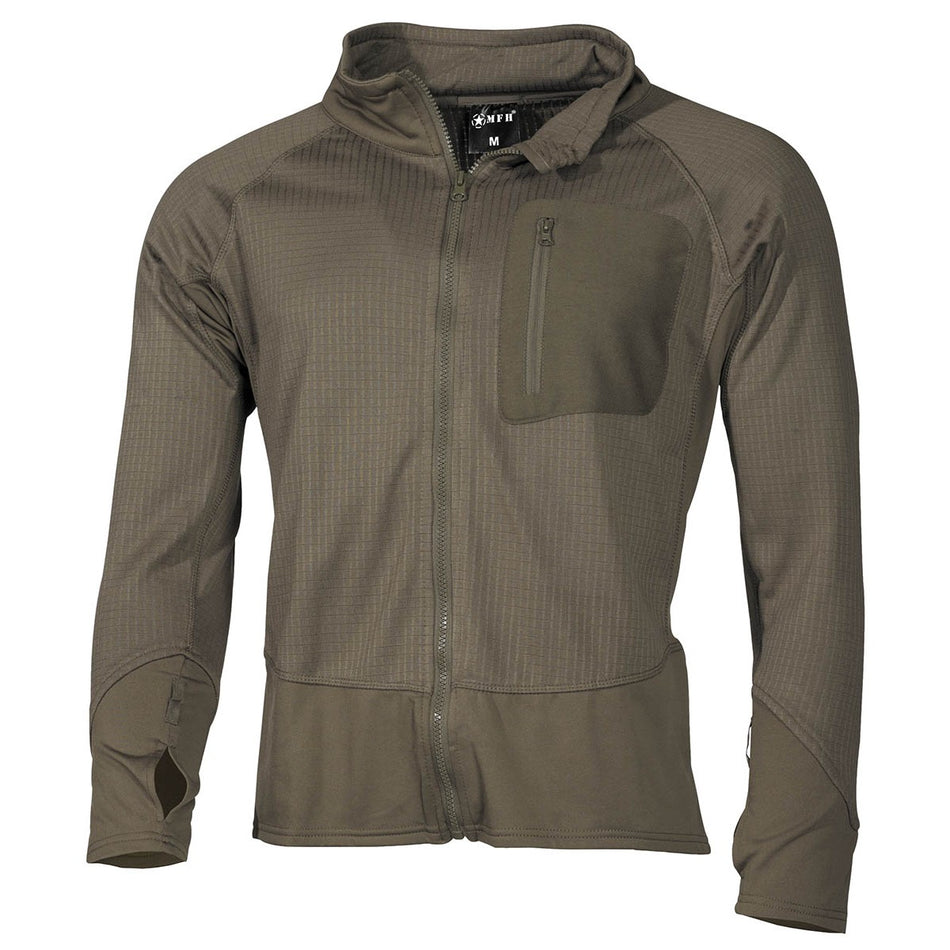 MFH US Tactical Soft Shell Thermal Jacket Fleece Green