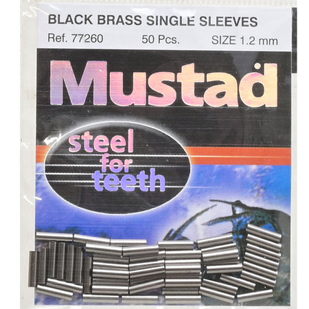 Mustad Fishing Tackle Black Barrel Brass Sleeve 1.2mmx50