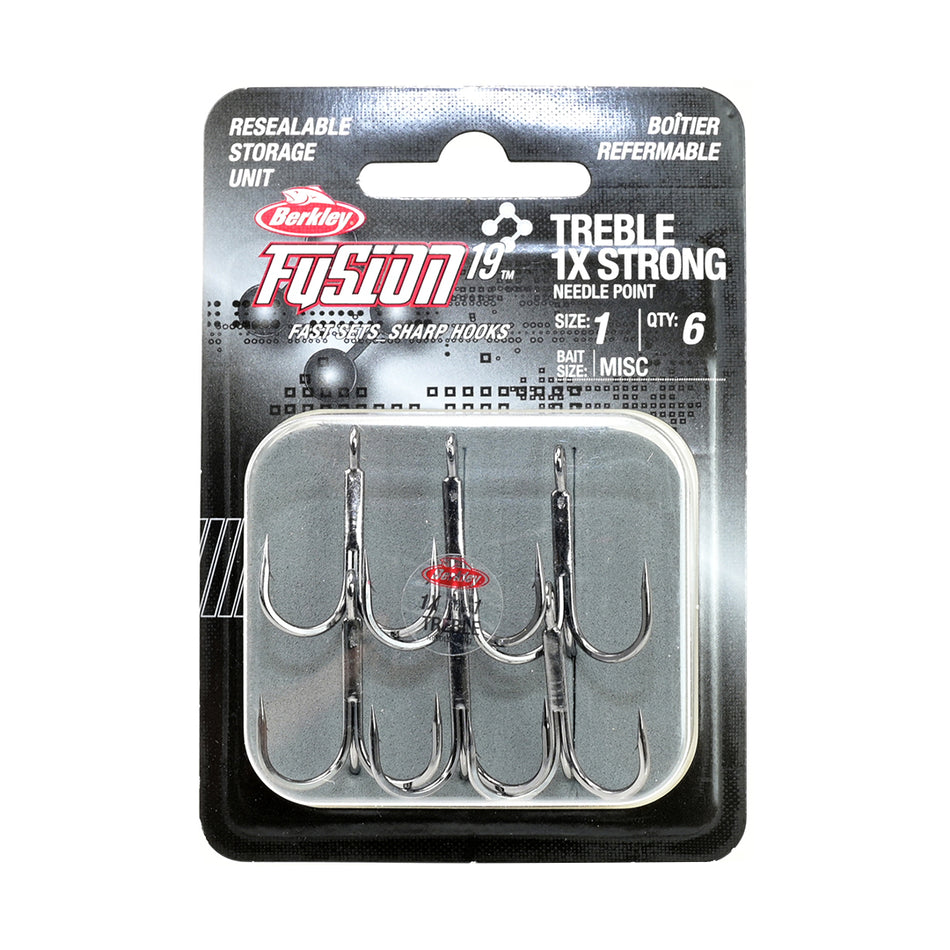 Berkley Fusion19 Treble 1x Strong Needle Point Hooks
