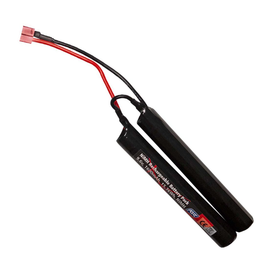ASG Airsoft Rechargeable Battery Crane Stock 9.6V 1600mAh NiMH T-plug 