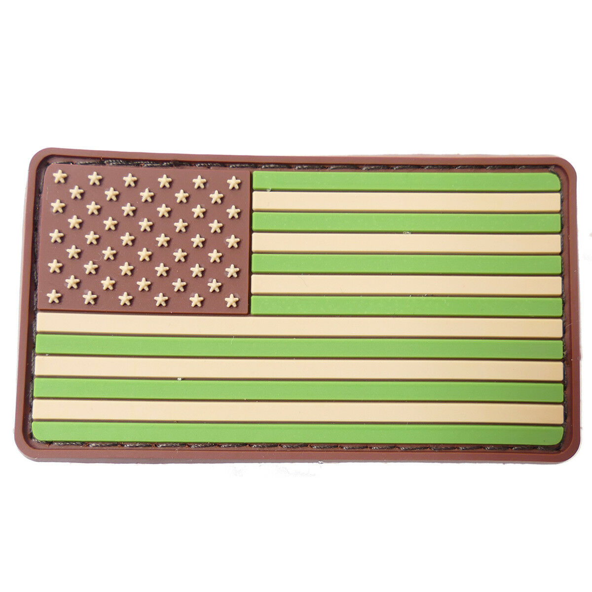 US Flag Multi Camo Rubber Moral Patch Hook and Loop