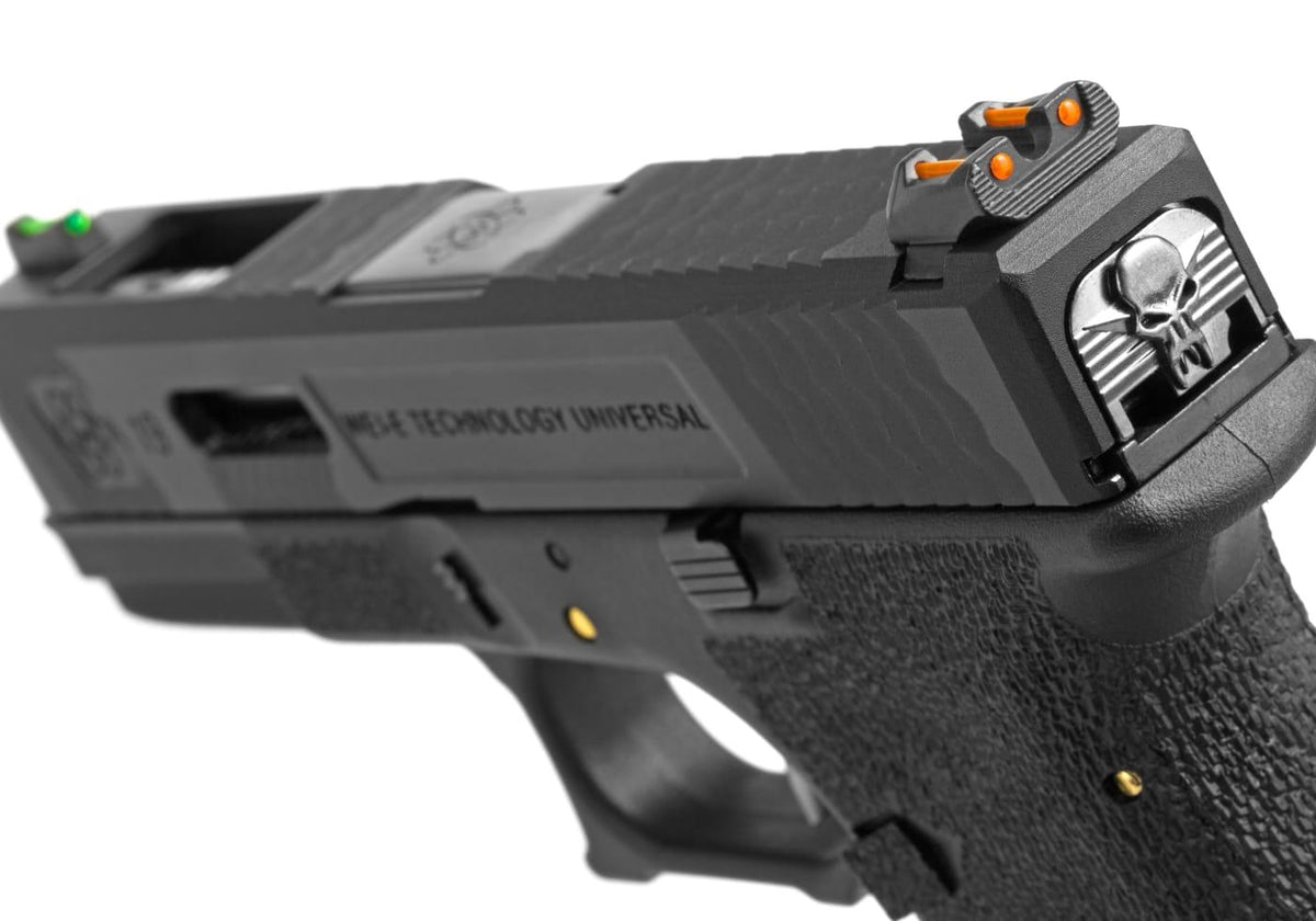 WE Airsoft EU19 Custom Black Silver Slide Green Gas Pistol