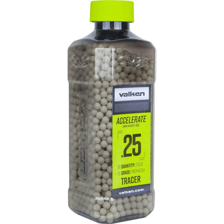 Valken Airsoft 2 Bottles Accelerate 0.25g Tracer BBs 5000 6mm