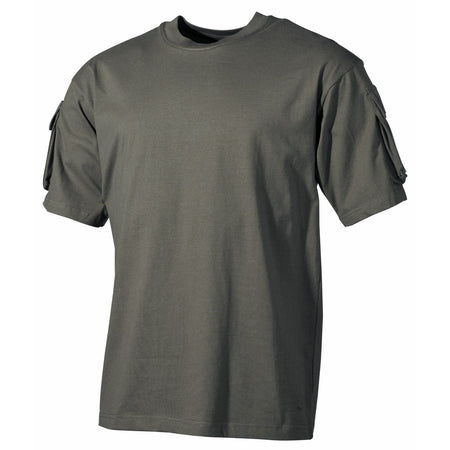 MFH Tactical T-Shirt Short Sleeved With Arm ID Panels Green