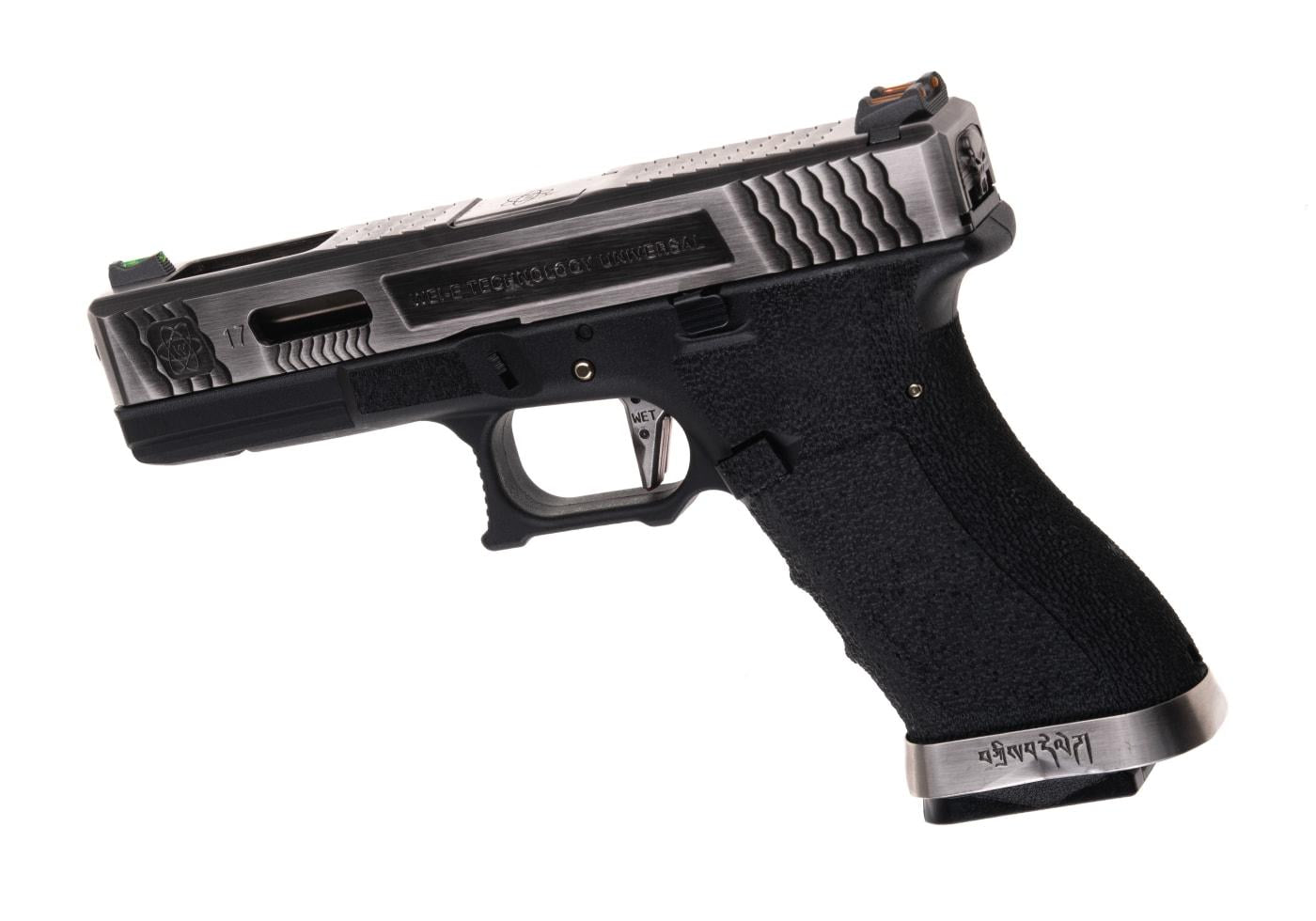 WE Airsoft G-Force EU17 SV Silver Barrel Silver Slide Black Frame Green Gas Pistol