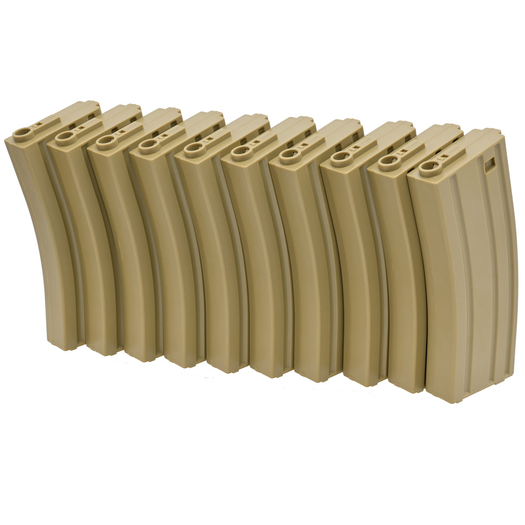 Strike Systems Airsoft Magazine Pack 10pcs M4 Series 140 Rds Tan 6mm bb