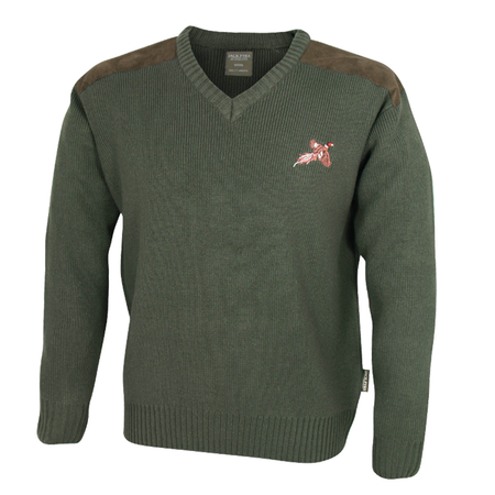 Jack Pyke Mens Shooters Pullover Jumper Pheasant Logo