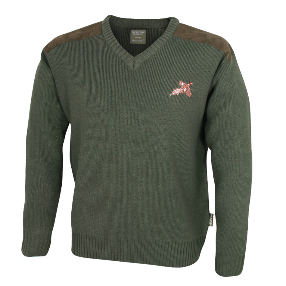 Jack Pyke Mens Shooters Pullover Jumper Pheasant Logo