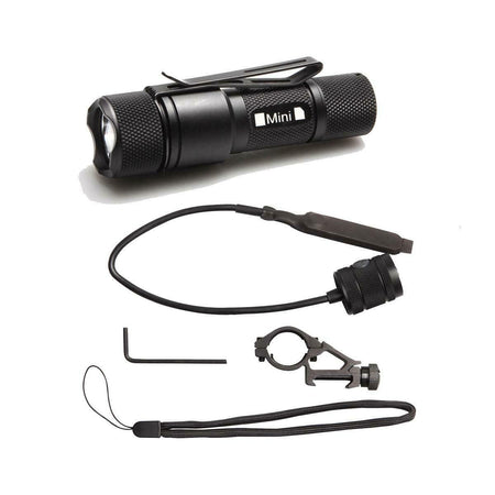 Strike Systems Mini Flashlight Rifle Torch 360 Lumen Black