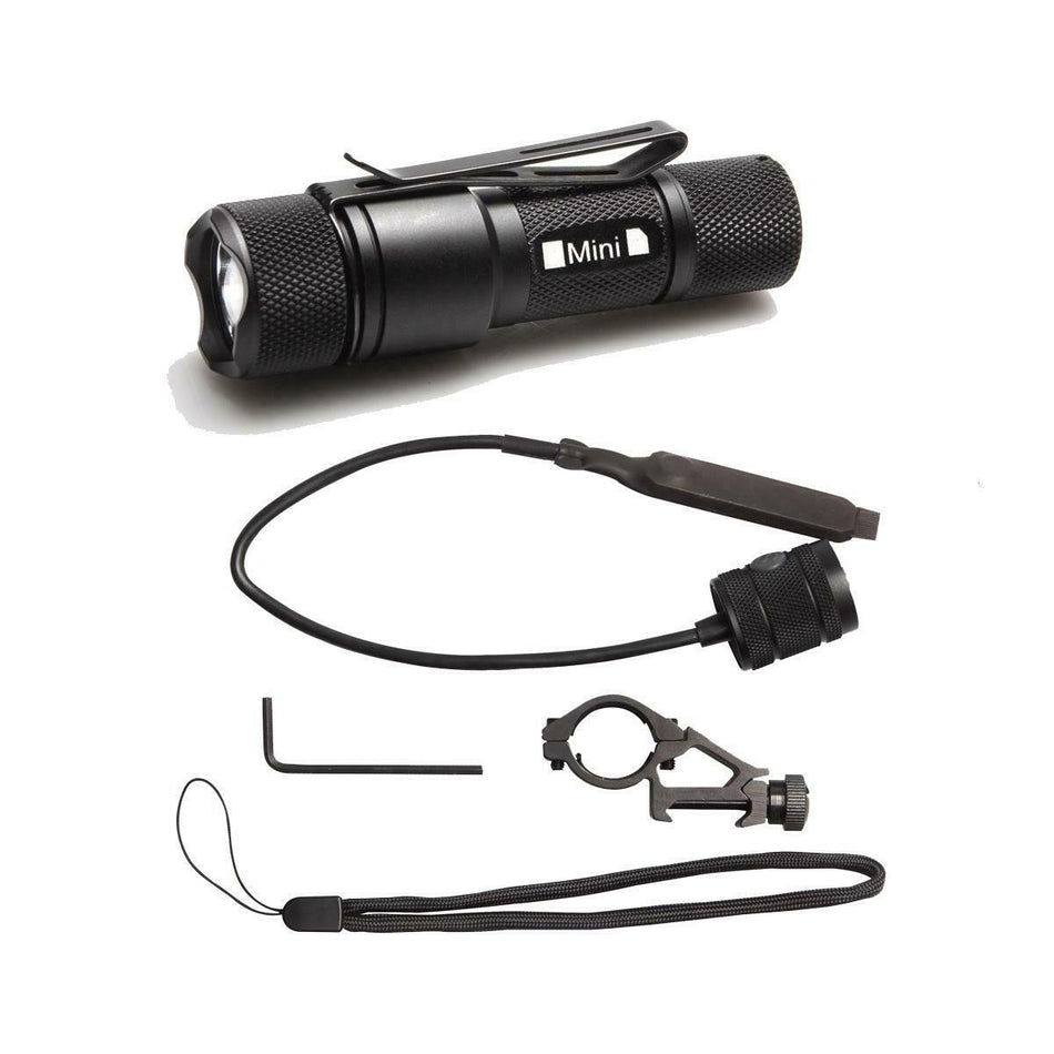 Strike Systems Mini Flashlight Rifle Torch 360 Lumen Black