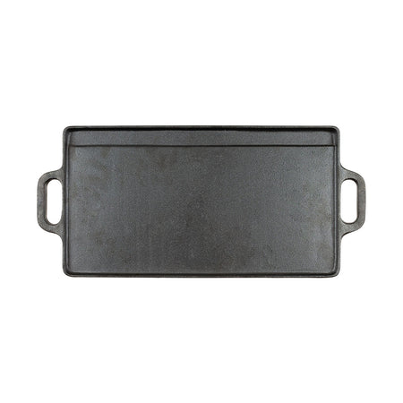 Fox Outdoors Camping Cast Iron Griddle with 2 Handles Black