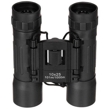 MFH Foldable Binocular 10x25 Woodland Black Ruby Lens
