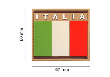 PVC Italian Flag Rubber Morale Patch Hook & Loop